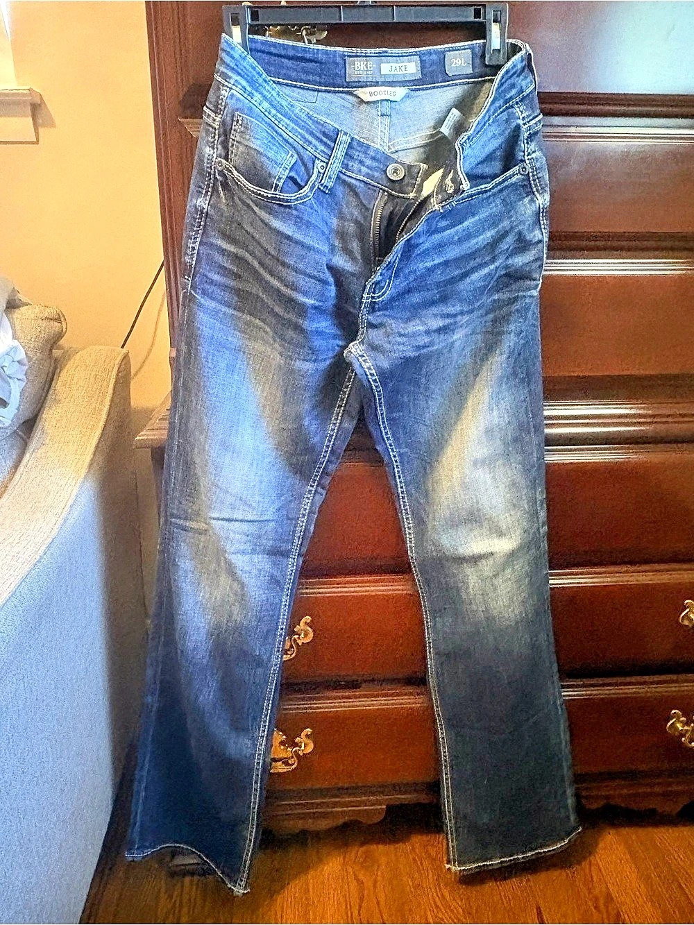 Men’s BKE Jake Bootleg Bootcut Jeans in Blue Waist 29x32